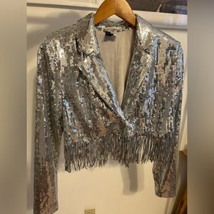 Super Cute Sequin Fringe Blazer